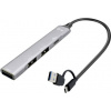 i-tec CAHUBMETALMINI4 USB Hub 3 plus 1 port USB-A USB 3.2 Gen1 5 GBit/s stříbrná I-TEC USB-A/USB-C Metal HUB