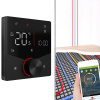 Termostat s otočným gombíkom, WiFi, pre elektrické podlahové vykurovanie, čierny
