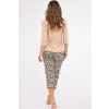 Cornette Dámské pyžamo Panther 4 - 7/8 kalhoty Béžová M