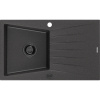 Mexen Cesar, granitový drez 775x470x190 mm, 1-komorový, čierna škvrnitá s čiernym sifónom, 6514771010-76-B