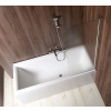 AQUALINE VILMA 60cm pravá vaňová zástena rovná, hliník lesk, sklo matné, AQ6018P