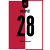 Superfutbal Maketa dresu Slavia Praha, červená / biela Rozmer: A2, Meno a číslo: Masopust 28