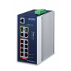 PLANET IGS-4215-8P2T2S sieťový prepínač Riadený L2/L4 Gigabit Ethernet (10/100/1000) Podpora napájania cez Ethernet (PoE) Modrá, Strieborná (IGS-4215-8P2T2S)