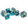 Sada kociek na RPG: Chessex - Gemini Steel-Teal White (7 ks)