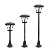 Solárny lampáš 3 v 1 – výška 60/90/120 cm, 10 LED, teplá biela, IP44, čierny (11404-4 kusy)