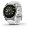 Garmin epix Sapphire, titánový/biely silikónový remienok