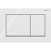 GEBERIT Omega20 Square dvojčinné ovládacie tlačidlo, biela/pozlátená, 115.080.KK.1