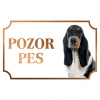 Baset - Kovová tabuľka POZOR PES