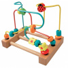 BINO Drevený motorický labyrint - farebný s lienkou