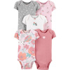CARTERS CARTER'S Body krátky rukáv Floral Pink dievča LBB 5 ks PRE/ veľ. 46