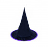 Rappa Halloween Klobúk Čarodejnica čierny s fialovým lemovaním pre deti 32