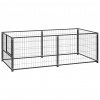 vidaXL Koterec pre psa čierny 200x100x70 cm oceľový - Čierna - 60012-14920