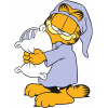CUKROVÁ TLAČ jedlý obrázok na tortu Cukrová hmota Spiaci Garfield + MENO TEXT