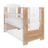 NEW BABY Detská postieľka Medvedík s hviezdičkou so sťahovacou bočnicou dub 123x65x98 drevený design