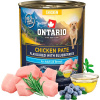 ONTARIO Konzerva pre psov Adult kuracie pate s príchuťou čučoriedok 800 g