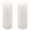 Biela parafínová sviečka rustikálna 20 cm, 90 h, sada 2 ks
