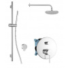 kielle Oudee - Sprchový set s batériou pod omietku, na 2 spotrebiče, s príslušenstvom EcoSpare a telesom, chróm 20602SP40