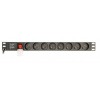 Gembird Gembird PDU, 8 českých zásuvek, 1U, 16A, Schuko zástrčka, kabel 3m