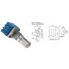 Potenciometer otočný tandemový 10k/G x2, WH9011A, hriadeľ 6x15mm