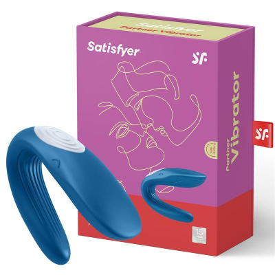 SATISFYER Couple Vibe Partner Double Whale Modrá