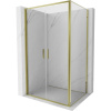 Mexen Exo, výklopný sprchový kút 90 x 95 cm, číre sklo, zlatá, 814-090-095-50-00