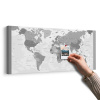 Obraz na korku podrobná mapa sveta v čiernobielom prevedení