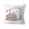 Obliečka na vankúš - Dekoratívna vankúšová skrinka č. 45 x 45 cm (Vankúš 45*45 cm kawaii Mocha Mochi Peach Cat Pill)