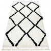 Eoshop Koberec BERBER CROSS, bílá - střapce, Maroko, Shaggy (Velikost: 140x190 cm)