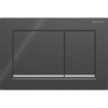 GEBERIT Omega20 Square dvojčinné ovládacie tlačidlo, lesklá čierna/lesklý chróm, 115.080.KM.1