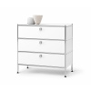 Tchibo - Kovová komoda »Cn3« s 3 zásuvkami - farba: biela