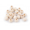 Dřevěné korálky nelakované Ø18 mm Varianta: přírodní sv., Balení: 20 ks
