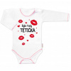 Body dlhý rukáv s vtipným textom Baby Nellys, Byla tady tetička, veľ. 74, 74 (6-9m)