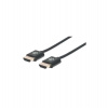 MANHATTAN Ultratenký vysokorýchlostný kábel HDMI s Ethernetom, HEC, ARC, 3D, 4K, HDMI samec - samec, tienený, čierny, 0 (394406)