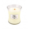 WoodWick Linen vonná sviečka s dreveným knôtom 275 g