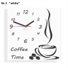 Oranžové hodiny na stenu Coffee Time Biela