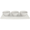 Villeroy & Boch -Súprava misiek na dip s podnosom 28x17x1 cm - Manufacture Blanc