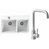 Set Alveus (dřez Atrox 50 White 11 + baterie Angle Kartáčovaná ocel) SETA22155