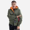 ALPHA INDUSTRIES Bunda Hooded Puffer FD Rev. - sage / orange (198117/228) Veľkosť: S/Regular