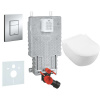 GROHE Uniset 5v1 - prvok pre závesné WC + závesné WC DirectFlush a Softclose WC sedadlo VILLEROY & BOCH Subway 2.0 + ovládacie tlačidlo Skate Cosmopolitan (chróm) + súprava na tlmenie hluku, 38643SET-