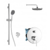 kielle Oudee - Sprchový set s batériou pod omietku, na 2 spotrebiče, s príslušenstvom EcoSpare a telesom, chróm 20602SP50