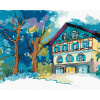 ZUTY Maľovanie podľa čísel HORSKÁ CHATA UPROSTRED LESA Rámovanie bez rámu a bez vypnutia plátna Rozmer 80x100 cm