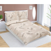 Bellatex Povlečení krepové - 140x220, 70x90 cm kávová větvička