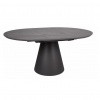 SIGNAL MEBLE Okrúhly jedálenský stôl rozkladací ANGEL II 120, čierny mat/sivý mat efekt mramor