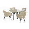 Elegantné Basso Technorattan Set Table 4 Stoličky (Elegantné Basso Technorattan Set Table 4 Stoličky)
