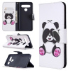 Peňaženkové kožené puzdro na LG K61 - Panda