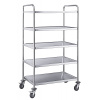 Číšnický vozík pětipolicový z nerezové oceli | CONTACTO, 7004/005 inox