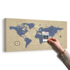 Obraz na korku mapa sveta s kompasom v retro štýle
