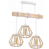 BERGE LED závesné stropné svietidlo, drevený trám, 3xE27, loft, brilantné drevo - biela