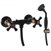 Slezák rav MORAVA RETRO - Sprchový set s baterií, Černá matná/Stará mosaz (Bronz) MK380.5/1CMATSM, RAV Slezák Rozměr:100 mm