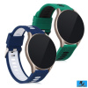 Silikónový remienok (šírka 22mm)- sada 2ks (modro-biela,zeleno-čierna) – Huawei Watch GT 3 46mm / Galaxy Watch 46mm / Gear S3 / GTR 47mm